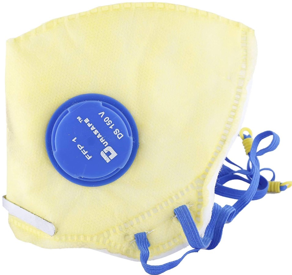 Durasafe Mask FFP1 DS 150V Valved Dust Respirator | Easy-Breath Exhalation Valve with 3-Layer Filtration | Comfortable Cup Design for Construction, DIY & Industrial Safety Applications in UAE at Best Price